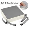 Picture of Booster Seat for Kitchen Chair - PU Waterproof Toddler Booster for Dining Table, Portable Travel Increasing Cushion for Kid (Grey)