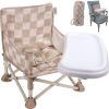 Picture of Tiny Marvels Portable 3-in-1 Baby Chair, Cozy Booster Seat, Baby Seat with Tray, Compact Foldable, Toddler Chair with Child Safety Belt Carry Bag, Perfect for Travel (Sand Checker)