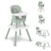 Picture of Jeep Milestone 6-in-1 High Chair by Delta Children - High Chair Converts to Stool, Booster Seat, Toddler Chair, Activity Table and Desk and Chair, Sage Green