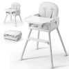 Picture of Obee Odee 3-in-1 Portable Baby High Chair for Babies and Toddlers, Convertible Easy Clean Infant Foldable Highchair with Adjustable Legs & Dishwasher Safe Tray, Grey
