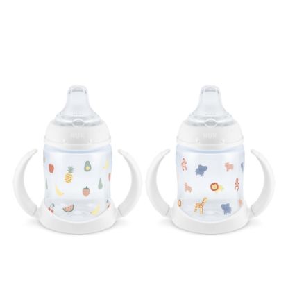 Picture of NUK Learner Cup, 6+ Months, Fun Fruits and Animals, Amazon Exclusive Collection, 5 Oz, Pack of 2 - BPA Free, Soft Spout, Spill Proof Sippy Cup