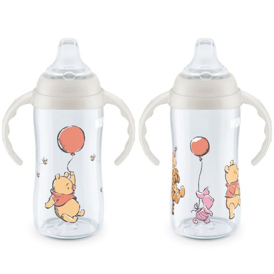 Picture of NUK Learner Cup, 10 Oz, Pack of 2, Pooh Bear - Soft Spout, Easy-Grip Handles, BPA Free, Spill Proof Transition Sippy Cup