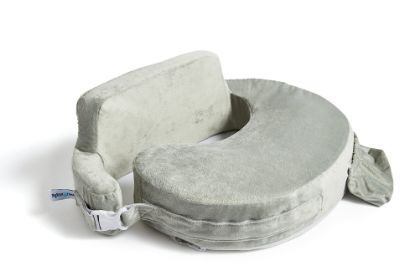 Picture of My Brest Friend Super Deluxe Nursing Pillow - Enhanced Comfort & Ergonomic Breastfeeding Pillow for Ultimate Support For Mom & Baby - Adjustable and with Handy Side Pocket, Platinum