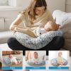 Picture of x-vesolje Nursing Pillow, Breastfeeding Pillow with Removable Cover, Ergonomic Breast Feeding Pillow, Baby Feeding Support Pillow for Mom Easier Breastfeeding- Original Size/Leaves