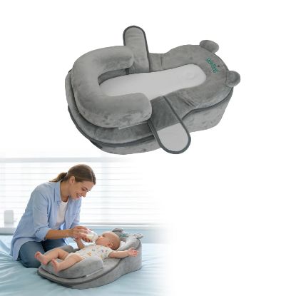 Picture of XFaa Rootling Baby Feeding Pillow, Anti Overflow Feeding Pillow for Reducing Spit-Up, Safety Nursing Pillow, Baby Lounger Reflux Wedge Breastfeeding, Removable top and Bottom
