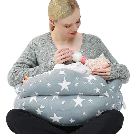 Picture of Chilling Home Nursing Pillow for Breastfeeding, Adjustable Nursing Pillow Breast Feeding Pillow Bottle Feeding, Breastfeeding Essentials for Newborn, Removable Cover