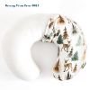 Picture of GRSSDER Nursing Pillow Cover Stretchy Minky Removable Nursing Covers for Breastfeeding Pillows, Ultra Soft Comfortable Slipcover for Boy and Girls, Stylish Watercolor Forest Deer and Leaves