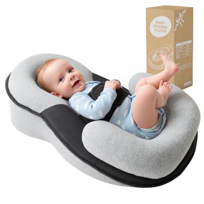 Picture of Kaatnii Tummy Time Pillow Baby Lounger Pillow Reduce Spit-Up Anti Overflow Design for Baby Comfort and Feeding Support