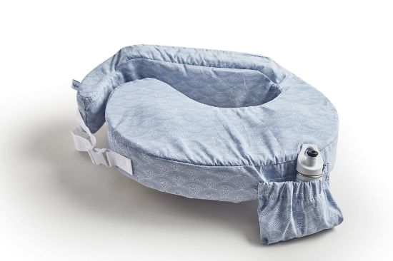 Picture of My Brest Friend Original Nursing Pillow Enhanced Ergonomics Essential Breastfeeding Pillow Support For Mom & Baby W/ Convenient Side Pocket, Double Straps & Slipcover, Horizon