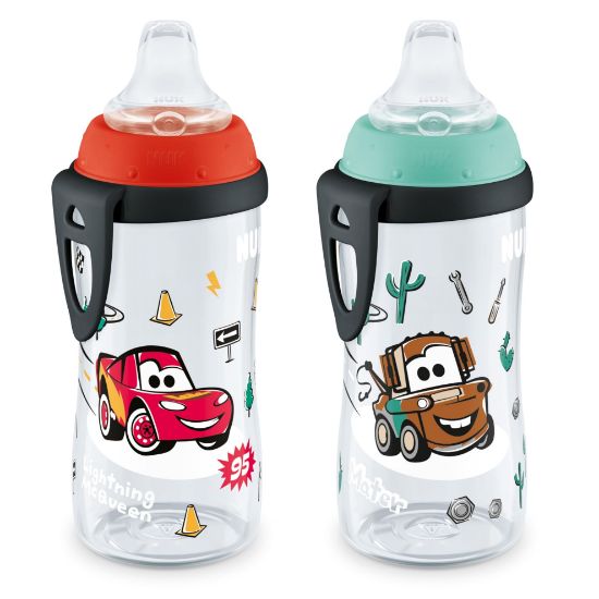 Picture of NUK Active Sippy Cup, 10 oz, 2 Pack, Disney's Cars, Lightning McQueen, BPA-Free, Spill-Proof, Transition Cup