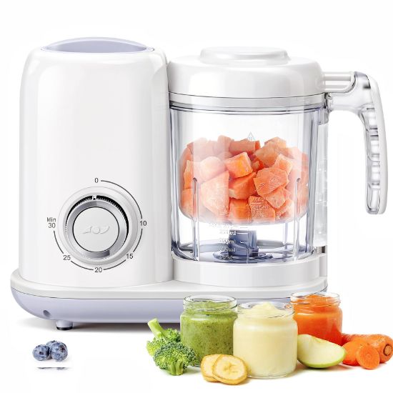 Picture of AMZBABYCHEF Baby Food Maker, 4 in 1 Baby Food Processor and Steamer, Puree Blender, Multifunctional Baby Puree Maker, Dishwasher Safe (White)