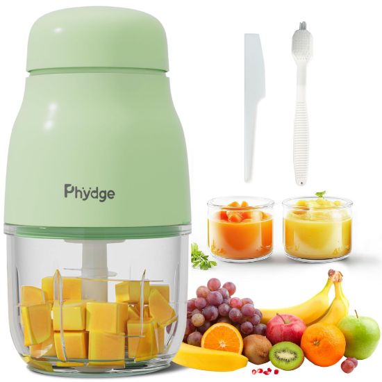 Picture of Phydge Baby Food Maker, Green Baby Food Blender, 10oz Baby Food Puree Maker, Food Processor for Baby Foods Fruit Vegetable Meat, 10-Second Quick Soft Food Prep for Baby