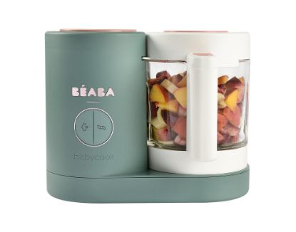 Picture of BEABA Babycook Neo, Baby Food Maker, Glass Bowl Baby Food Processor, 4 in 1 Steam Cook & Blender, Stainless Steel Steam Basket, Easy Clean Reservoir, 5.5 Cup Capacity, Eucalyptus