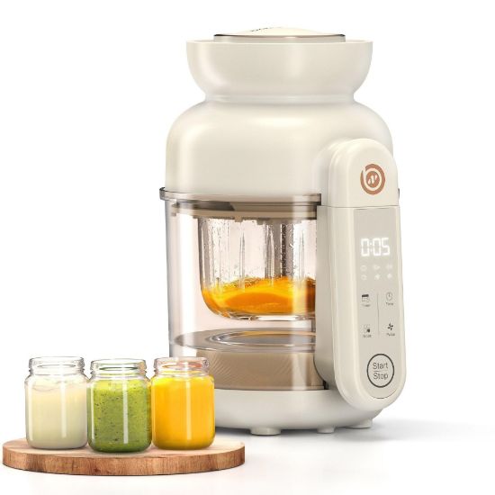 Picture of BabyNutri Auto Baby Food Maker, Glass Baby Food Mill, Baby Blender & Steamer and Puree Maker with Auto Cooking, Easy Cleaning, Touch Screen, Dishwasher Safe(12oz)