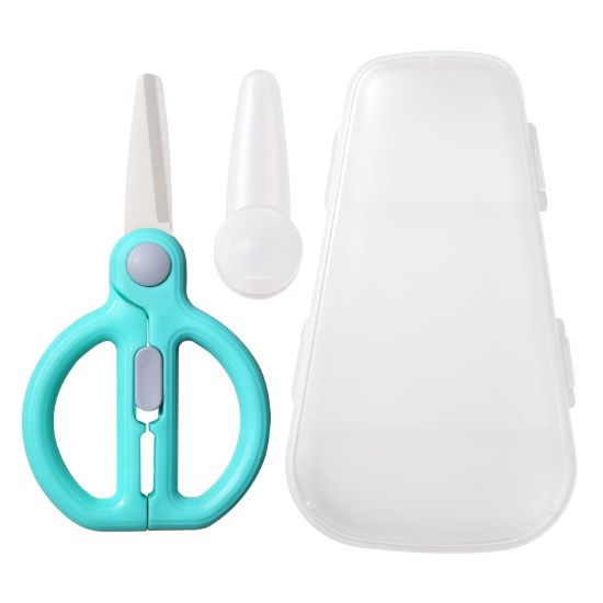 Picture of Artenny Baby Food Scissors with Travel Case, Ceramic Food Scissors Kids, Toddler Scissors with Safety Lock, Ideal for Pizza, Meats, Noodles, Vegetables, and Fruits (D)
