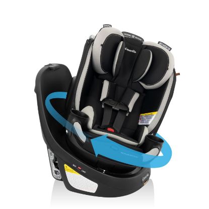 Picture of Evenflo Revolve360 Slim 2-in-1 Rotational Car Seat with Quick Clean Cover (Salem Black)