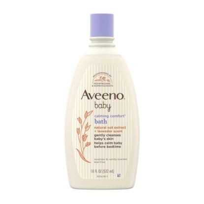 Picture of Aveeno Baby Nighttime Calming Comfort Bath, Body & Hair Wash with Relaxing Lavender & Vanilla Scents & Natural Oat Extract, Tear-Free Formula, Paraben-, Phthalate- & Soap-Free, 18 Fl. Oz