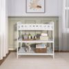 Picture of Dream On Me Emily Changing Table, Compact and Lightweight, Solid New Zealand Pinewood, Elevated Safety Rails, Two Storage Shelves, Includes Water-Resistant 1" Changing Pad - White