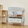 Picture of BabyBond Portable Baby Changing Table with 2 Storage Baskets, Foldable Changing Table Dresser Diaper Changing Table Height Adjustable Changing Station for Infant and Newborn(Beige)