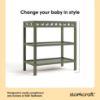 Picture of Storkcraft Morningside Changing Table (Olive) - GREENGUARD Gold Certified Baby Changing Table, Includes Waterproof Diaper Changing Pad, Easy 30-Minute Assembly, 2 Open Shelves for Storage
