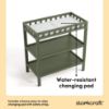 Picture of Storkcraft Morningside Changing Table (Olive) - GREENGUARD Gold Certified Baby Changing Table, Includes Waterproof Diaper Changing Pad, Easy 30-Minute Assembly, 2 Open Shelves for Storage