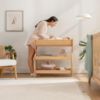 Picture of Comfy Cubs Baby Changing Table - Sturdy Wood Construction, Timeless Look Baby Change Table with Two Open Shelves for Infant Daycare Essentials Storage - Natural Wood
