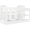 Picture of Dream On Me Anna 3-in-1 Convertible Full-Size Baby Crib & Changer with Storage in White, GreenGuard Gold & JPMA, Pinewood, Converts to Day & Toddler Bed, 3 Mattress Heights, 1 Changing Pad