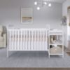 Picture of Dream On Me Anna 3-in-1 Convertible Full-Size Baby Crib & Changer with Storage in White, GreenGuard Gold & JPMA, Pinewood, Converts to Day & Toddler Bed, 3 Mattress Heights, 1 Changing Pad