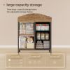 Picture of YeTom Changing Table Dresser, Baby Dresser with 3 Fabric Drawers and 2 Shelves, Multi-Functional Baby Changing Table with Pad, Classic Nursery Dresser, Diaper Changing Station, Rustic Brown