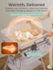 Picture of Baby Changing Table, Auto Warmer Portable Folding Changing Table with Wheels, Waterproof Diaper Changing Station with 2 Drawers, Adjustable Height, Baby Changing Station for Infant, Newborn