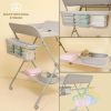 Picture of KARAOK Baby Changing Table with Wheels, Portable Diaper Changing Station with 4-Level Height Adjustment & Storage Rack for Newborn, Infant(Light Grey)