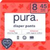 Picture of Pura Hypoallergenic Diaper Pants Size 8 (41+ lbs) Overnight, up to 12 Hours Leak Protection, Suitable for Sensitive Skin, Totally Chlorine Free, Soft Organic Cotton, 3 Packs of 15 (45 Pull Up Pants)