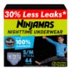 Picture of Ninjamas Boys Bedwetting Nighttime Underwear, Size S/M (38-70 lbs), 44 Count, Overnight Protection, Ultra Absorbent, Hypoallergenic
