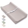 Picture of Blissful Diary Vegan Leather Baby Changing Pad with Waterproof & Wipe-Clean PU Cover, Standard Size Cozy Diaper Changing Pad for Dresser and Table, Taupe