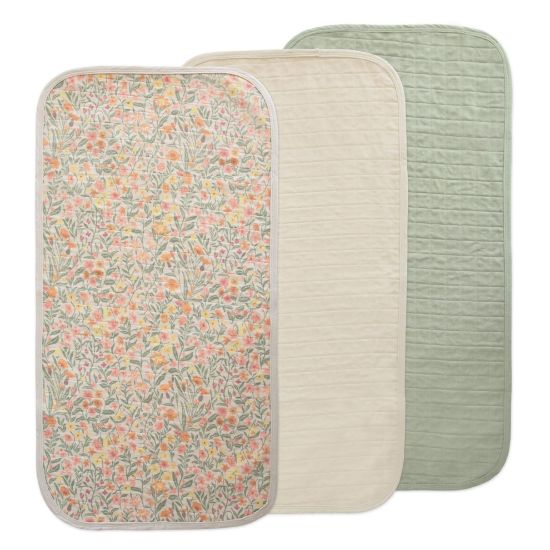 Picture of mushie Water Repellent Changing Pad Liners | Made with Organic Cotton | Set of 3 (Pastel Blooms Combo)