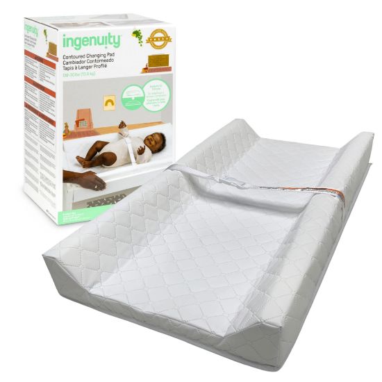 Picture of Ingenuity Contoured Changing Pad - Includes Waterproof Changing Liner and Safety Fastening Strap with Quick-Release Buckle