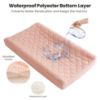 Picture of Konssy Waterproof Muslin Changing Pad Cover 2 Pack, Quilted Cotton Fitted Diaper Chang Table Cover, Soft Changing Pad Sheets for Girls Boys (Blossom,Pink)