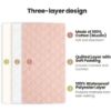 Picture of Konssy Waterproof Muslin Changing Pad Cover 2 Pack, Quilted Cotton Fitted Diaper Chang Table Cover, Soft Changing Pad Sheets for Girls Boys (Blossom,Pink)