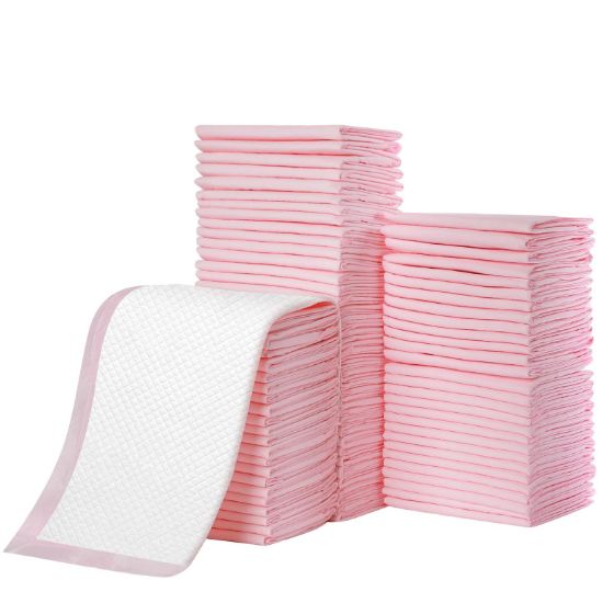 Picture of Disposable Changing Pad Liners Pack of 100 Baby Incontinence Changing Pads Diaper UnderPads Ultra Soft Super Absorbent Waterproof Mat 13 x18 in
