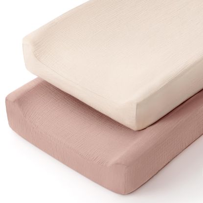 Picture of lulumoon Muslin Changing Pad Cover: Baby Diaper Changing Table Pad Cover - Changing Pad Sheets for Girls Boys