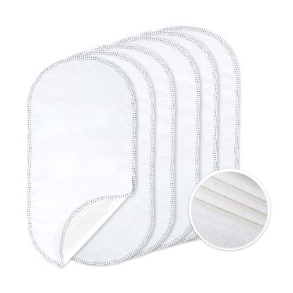 Picture of TILLYOU Waterproof Changing Pad Liners 6 Pack, 100% Cotton Reusable Cloth Diaper Liners, White