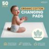 Picture of Organic Cotton Disposable Changing Pad Liners | Large 18x24 Hypoallergenic Ultra Absorbent & Waterproof Super Soft, Quilted Underpads for Baby Diaper Table & Travel, Leak Proof & Mess Free [50-Pack]