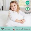 Picture of ZPECC Toddler Pillow with Pillowcase - 13x18 Organic Cotton Hypoallergenic Kids Pillow, Baby Essentials for Travel Crib Daycare Stroller (Intended for Age 2 and up) White Stripe