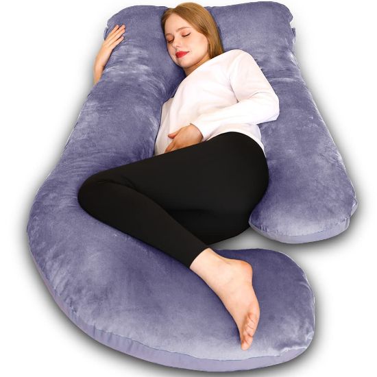 Picture of Chilling Home Pregnancy Pillow, U Shaped Full Body Maternity Pillow 58 inch, Pregnant Women Must Haves Pregnancy Pillows for Sleeping with Removable Cover