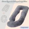 Picture of AMCATON 60 Inch Pregnancy Pillow for Sleeping, Extra Large U Shaped Body Pillow, Maternity Pillow for Pregnant Women with Velvet Cover (Dark Grey)