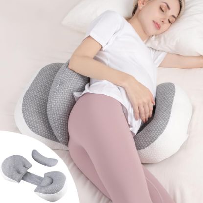 Picture of Chilling Home Pregnancy Pillow, Maternity Pillow for Pregnant Women, Pregnancy Pillows for Sleeping Portable, Pregnancy Wedge Pillow, Body Pillow Support for Back, Belly, Waist, Grey