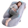 Picture of Wodsfay U-Shaped Pregnancy Pillow for Sleeping, Full Body Support for Back, HIPS & Belly - 57 Inch Maternity Pillow with Machine Washable Cover | Maternity Essential