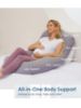 Picture of ZZZhen Pregnancy Pillow for Sleeping, G Shaped Maternity Pillow - 56 Inch with Grey Microfiber Removable Cover, Multi- Use and Support Back, Hips, Legs, Belly for Pregnant Women Sleeping
