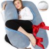 Picture of Chilling Home Pregnancy Pillows - U Shaped Maternity Pillow for Pregnant Women with Velvet Removable Cover - 55 inch Pregnancy Pillows for Sleeping - Body Pillows for Adults Full Support - Grey