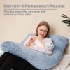 Picture of Chilling Home Pregnancy Pillows - U Shaped Maternity Pillow for Pregnant Women with Velvet Removable Cover - 55 inch Pregnancy Pillows for Sleeping - Body Pillows for Adults Full Support - Grey